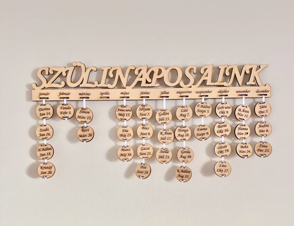 Gyerek születésnap emlékeztető tábla – ovis és bölcsődei falidekoráció