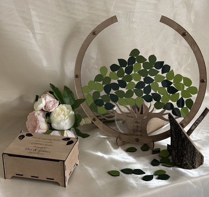 Plexi életfa vendégkönyv