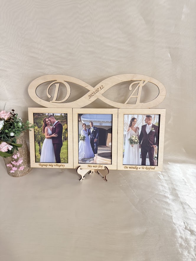 Szülőköszöntő fotókeret végtelen jellel