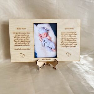 Keresztszülő felkérő képkeret – egyedi fotóval és gravírozással