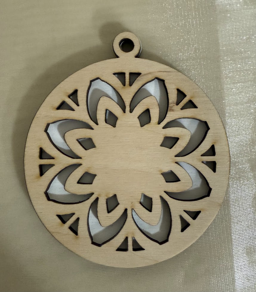 Virágmintás 2D karácsonyfadísz