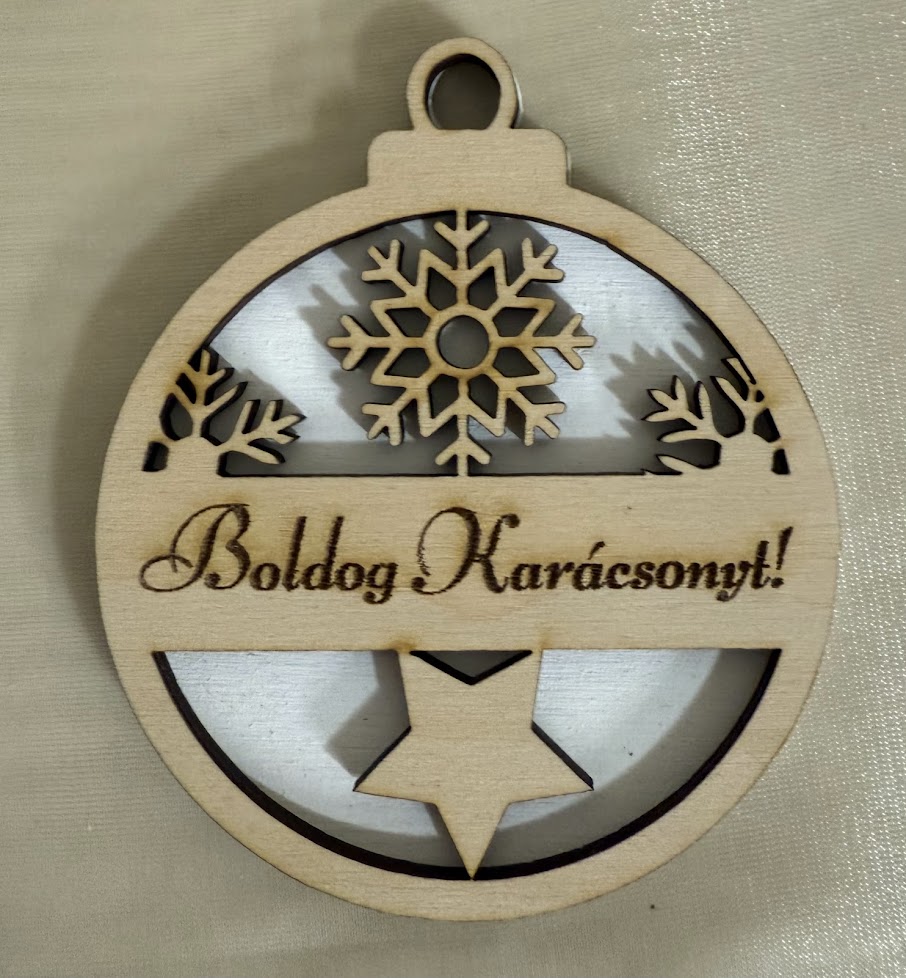 Hópehely és csillag 2D karácsonyfadísz