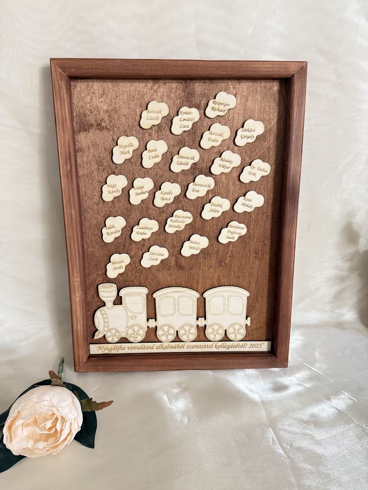 Egyedi nyugdíjas búcsúztató ajándék – maradandó emlék szeretettel, mozdonyos