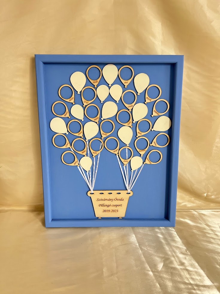 Egyedi ballagási léghajós emlékkép – fotóval és nevekkel