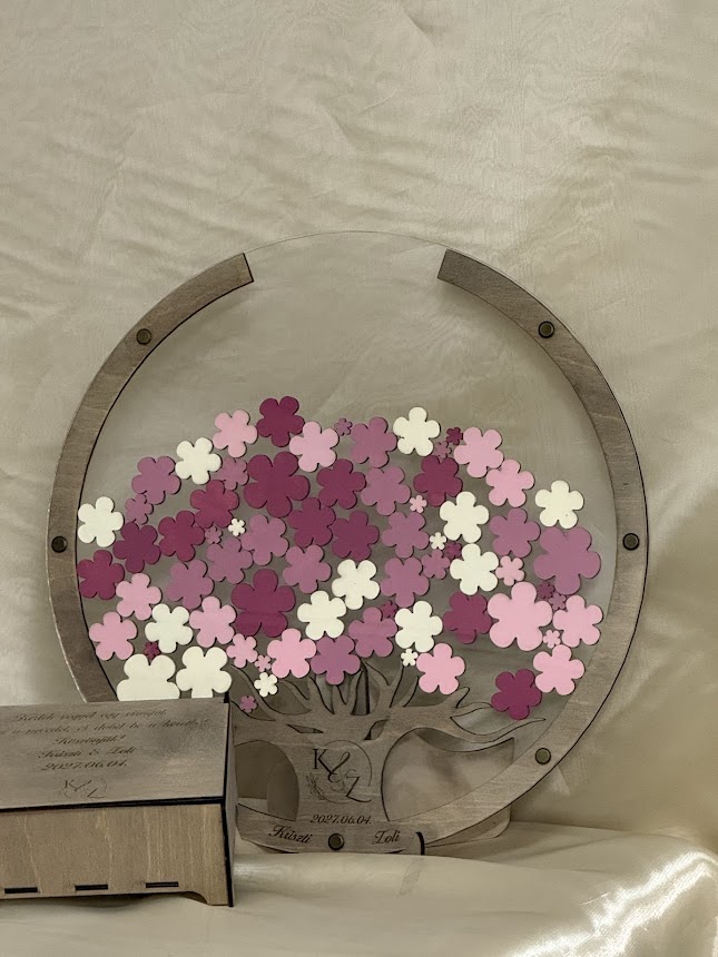 Virágos plexi vendégkönyv