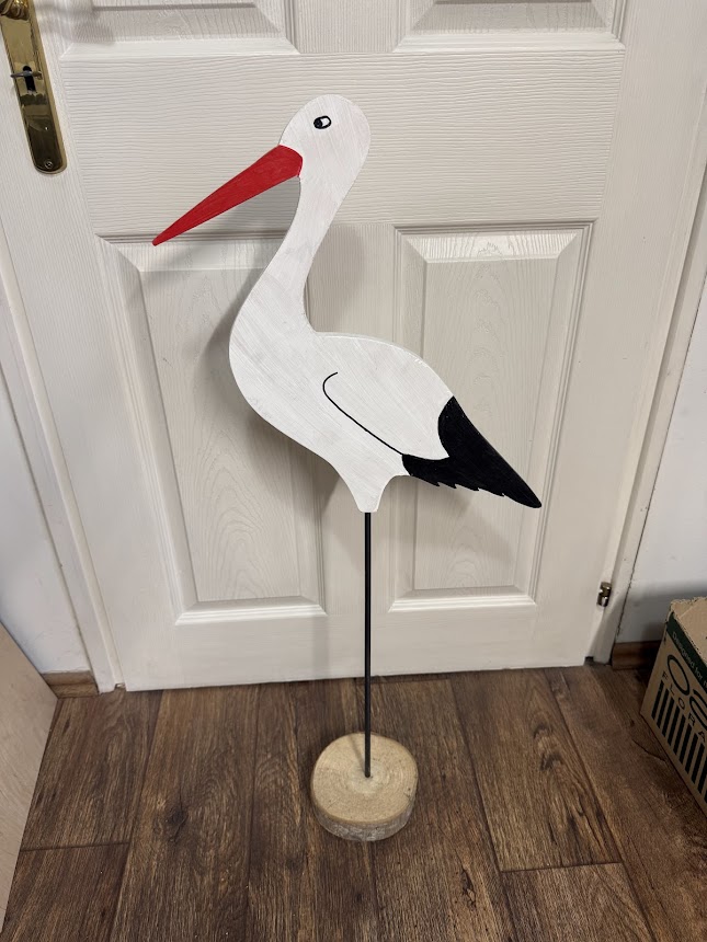 Fa gólya dekoráció – Baba érkezését jelzi