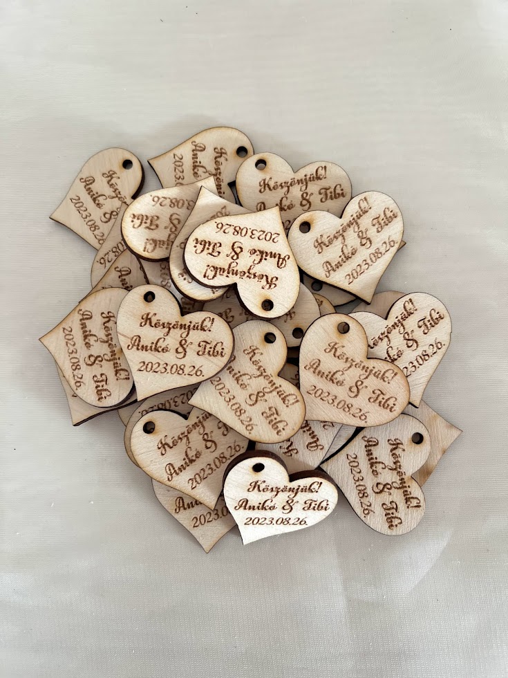 Fa szív kísérőkártya – köszönetajándék mellé