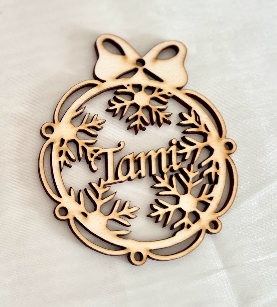 Elegáns, névre szóló fa karácsonyfadísz