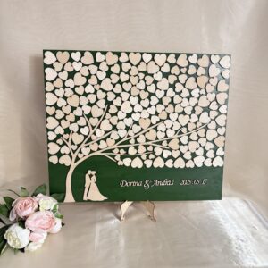 Esküvői vendégkönyv, ferde fás– keret nélküli, személyre szabható