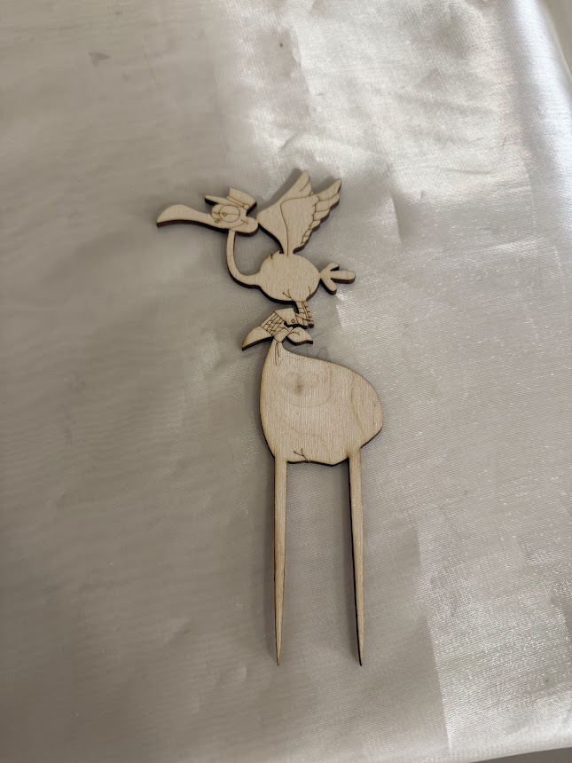 Gólyás tortadísz babaváró buliba