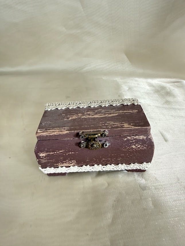 Vintage gyűrűtartó dobozka barna