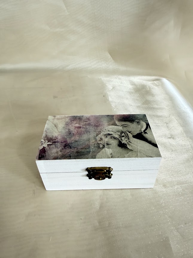 Vintage gyűrűtartó dobozka retro pár