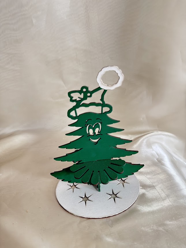 Karácsonyfás szalvétatartó, asztali dekor