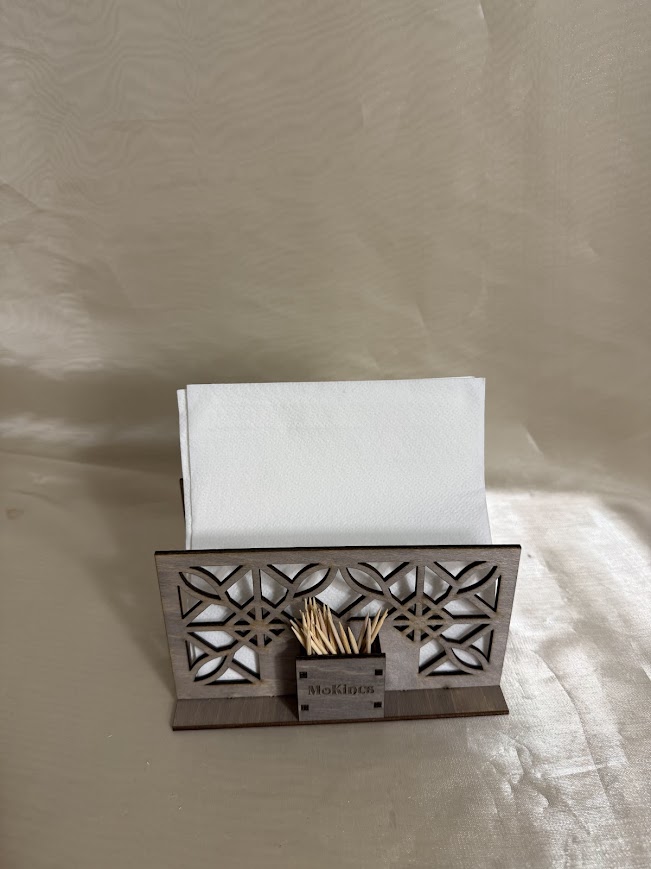 Dekoratív szalvétatartó fogpiszkálótartóval szögletes