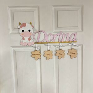 Boci névtábla a baba születési adataival